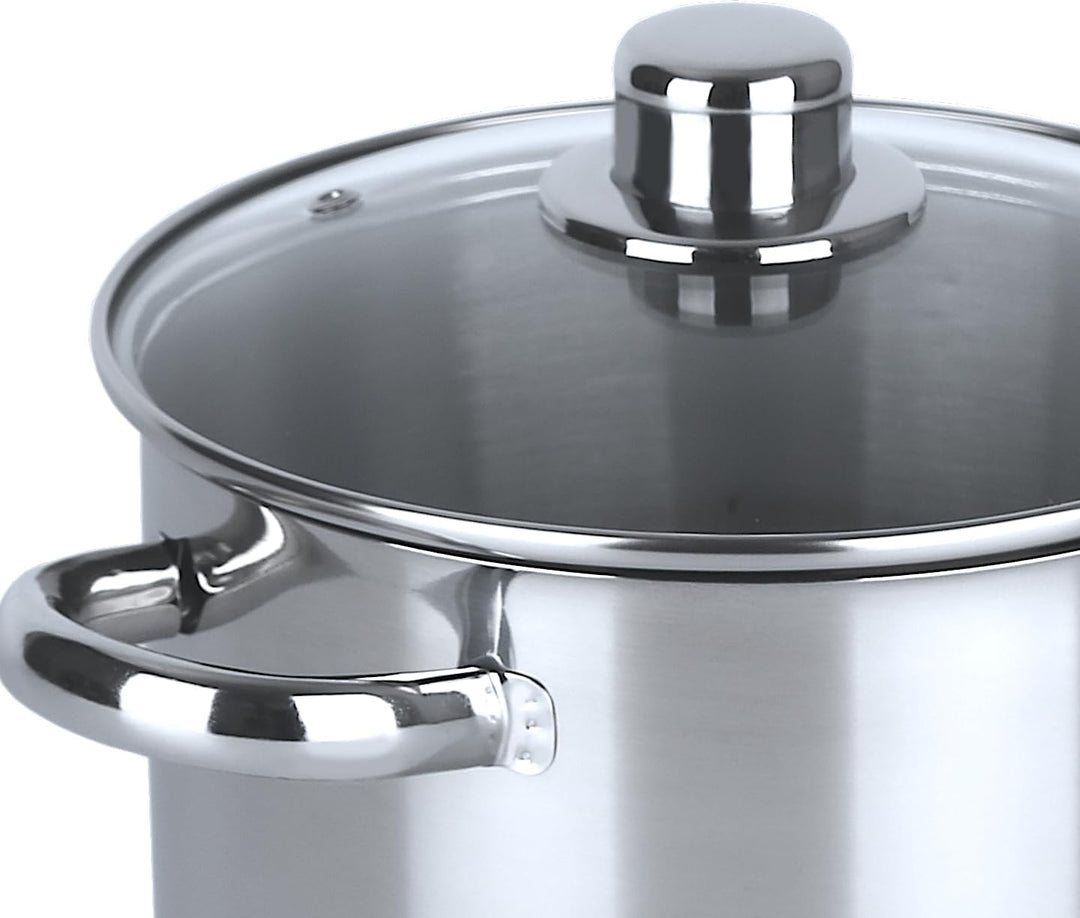 aro Alleskocher, mit Deckel, Edelstahl, silber, Fleischtopf, Induktion, Ofenfest (Ø 24 cm) Ø 24 cm,