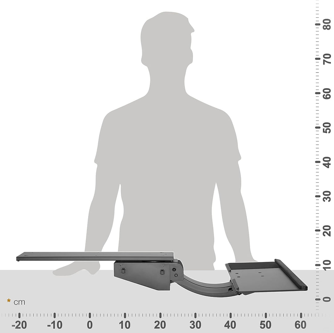 RICOO Tastaturschublade Ergonomisch Universal, Unter Schreibtisch Ausziehbar Schwenkbar Neigbar Tast