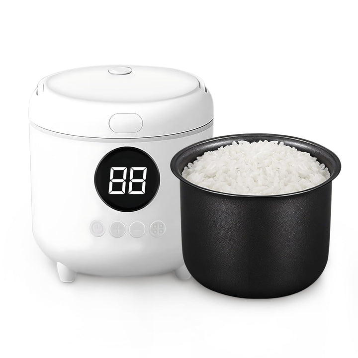 Reiskocher Klein, 3 Tassen (für 1-3 Personen), 6-in-1 Multikocher mit Slow Cook, 300W, Kompakt, Weis