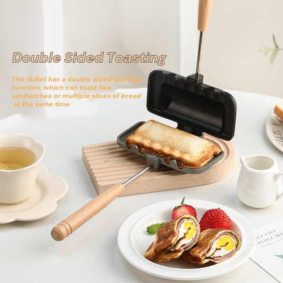 Topyond Sandwichmaker,Sandwichtoaster,Doppelseitige Sandwicheisen,Toastpfanne mit Hitzebeständigem,R