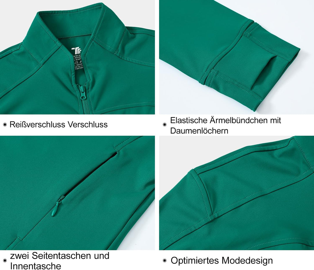 YSENTO Damen Sportjacke Laufjacke Funktionsjacke Wanderjacke Leicht Langarm Yoga Gym Sport Oberteil