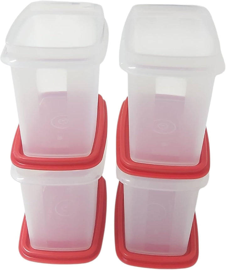 Tupperware 4 Stück Eidgenosse Eckig Eidgenossen Kompaktbehälter Vorrat Modular Kühlschrank System 0,