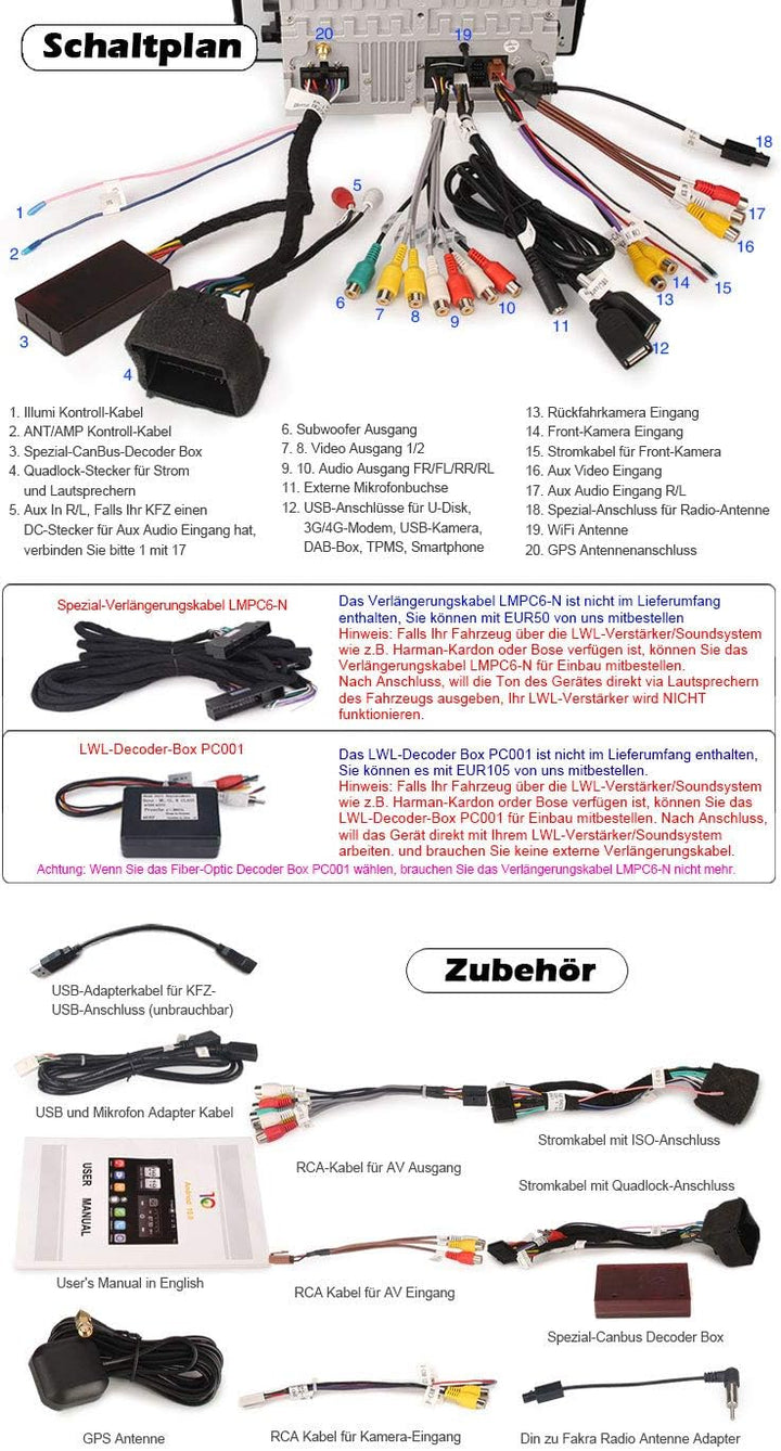 GONFEN 9 Zoll Android 11 Autoradio GPS Navi für Mercedes Benz ML Klasse W164 GL Class X164 Kabellose