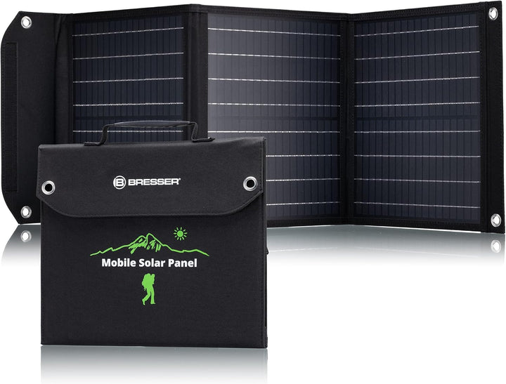 Bresser Solar Ladegerät 40W mit 1x DC- und 3x USB-A-Anschlüssen inkl. USB-A-Buchse mit QC3.0 zur Sch