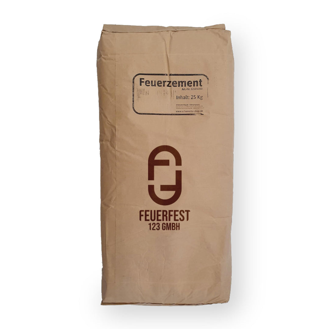 Feuerfest 123 - Feuerzement [Menge 25 kg] - Für Kaminöfen, Öfen &amp; Grills - Feuerfester Zement 1.400
