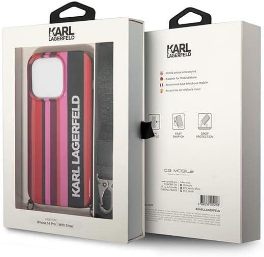 Karl Lagerfeld KLHCP14XSTSTP hülle für iPhone 14 Pro Max 6,7" hardcase rosa/pink Color Stripes Strap