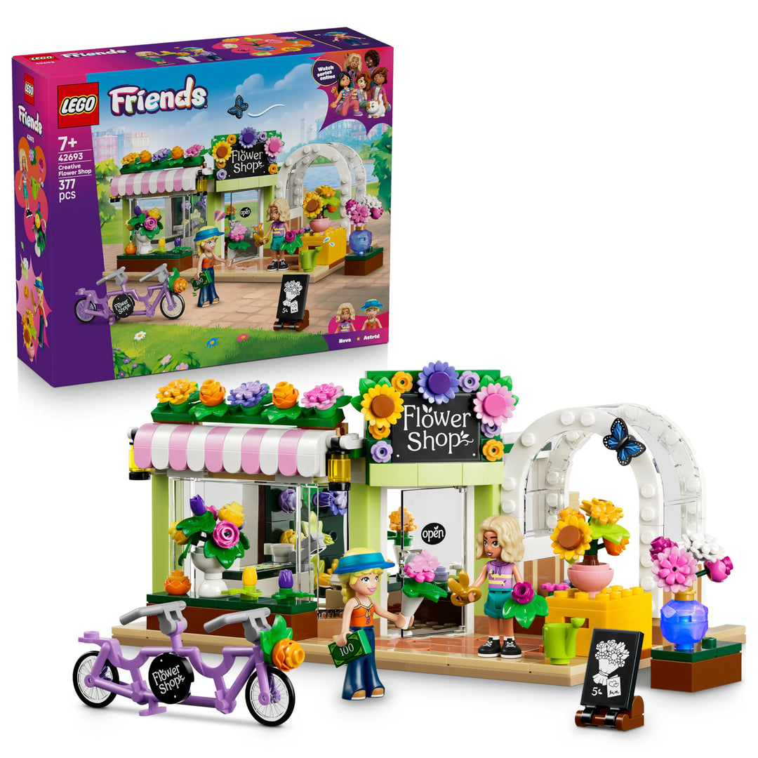 LEGO Friends Kreativer Blumenladen - Miniatur Spielset mit Kunstblumen, Vasen & Blumensträussen, 2 M
