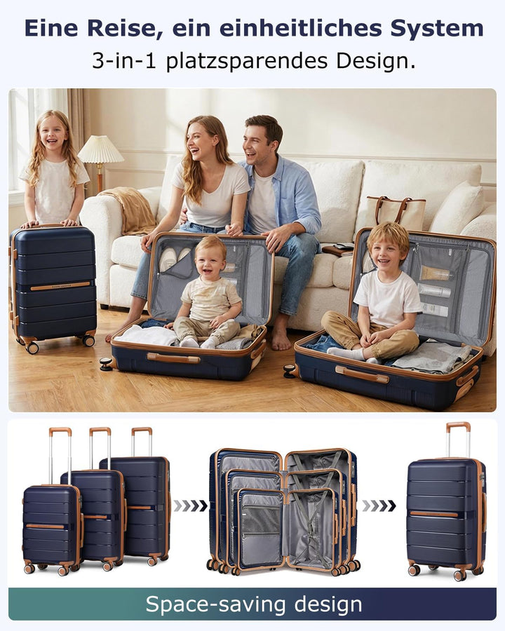 British Traveller Reisekoffer Gross Koffer Trolleys Gross Hartschalenkoffer 100% PP Handgepäck Koffe