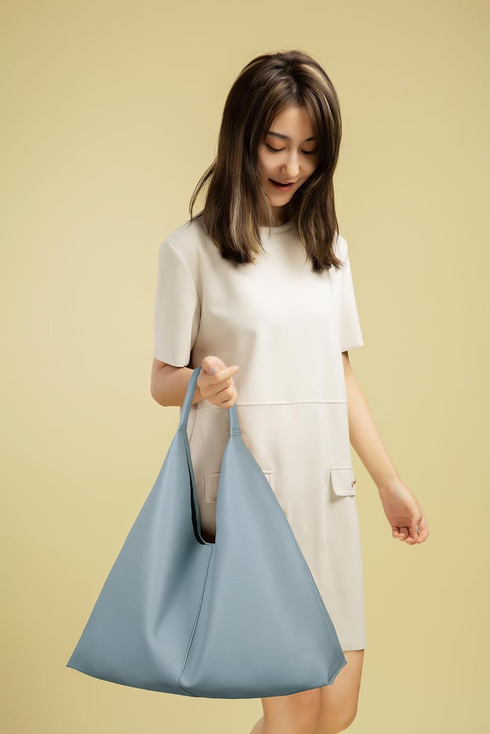 YLYYHH Leder-Tragetasche, übergrosse Hobo-Taschen, grosse Tragetasche für Damen, Arbeit, veganes Led