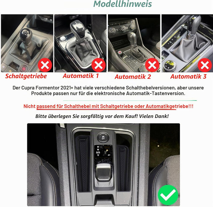GAFAT Kompatibel mit Cupra Formentor 2022 2023 (Elektronische Automatik) Antirutschmatten, Formentor