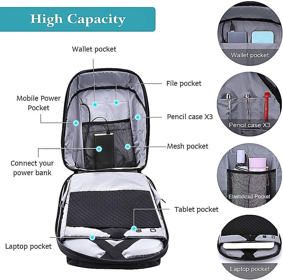 Gelrova LED Rucksack mit App-Steuerung, Dynamische LED Display, Laptop-Rucksack, Leicht & Langlebig,