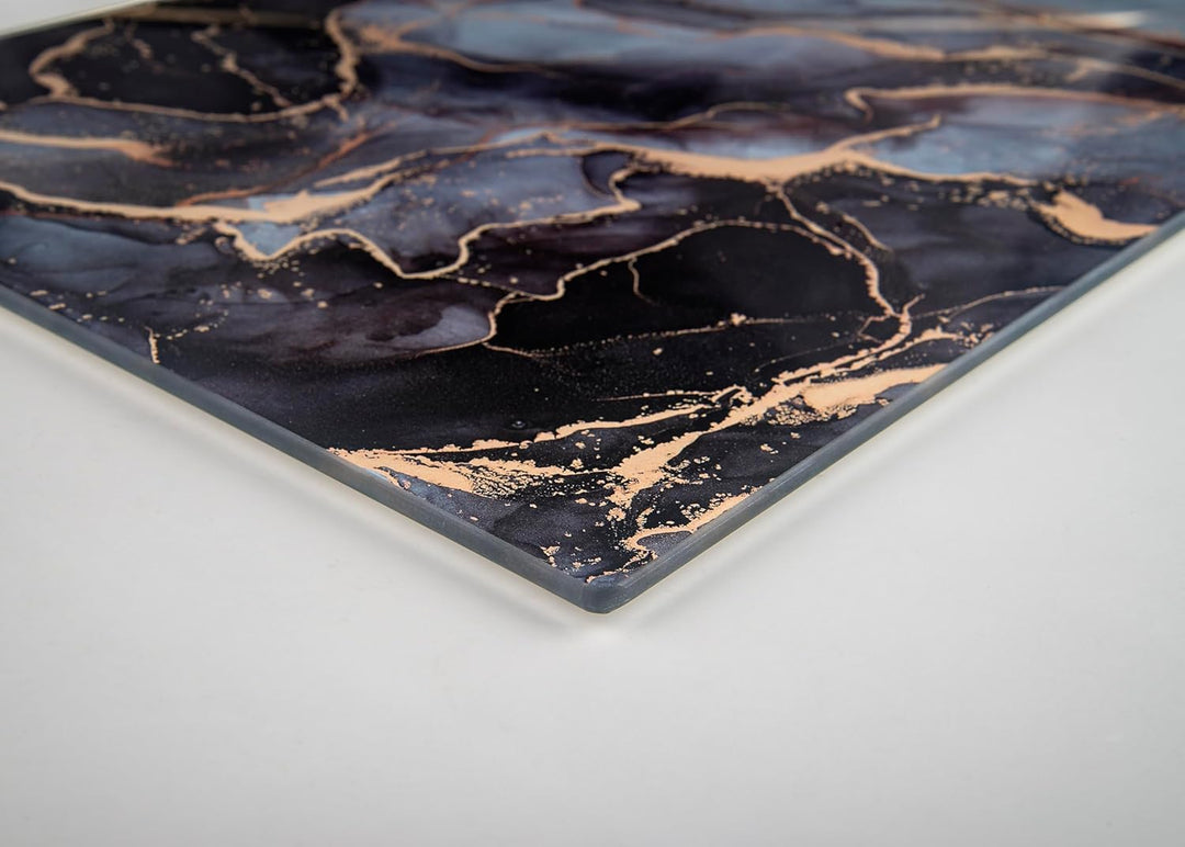 Glasschneidebrett 40×30cm – Hygienisches Schneidebrett aus gehärtetem Glas – Hitzebeständig, Kratzfe