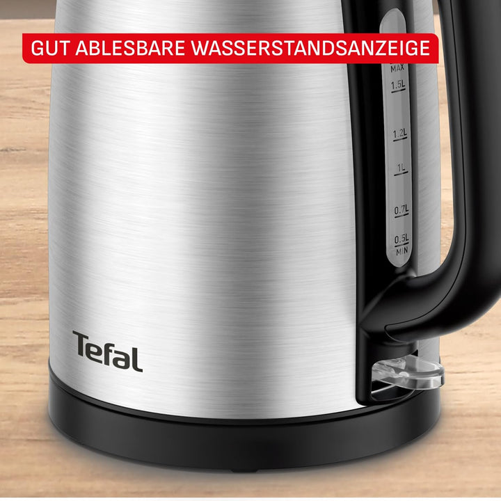 Tefal, Wasserkocher aus Edelstahl, 1,7 l, 2200 W für schnelles Kochen, automatische Abschaltung, sic