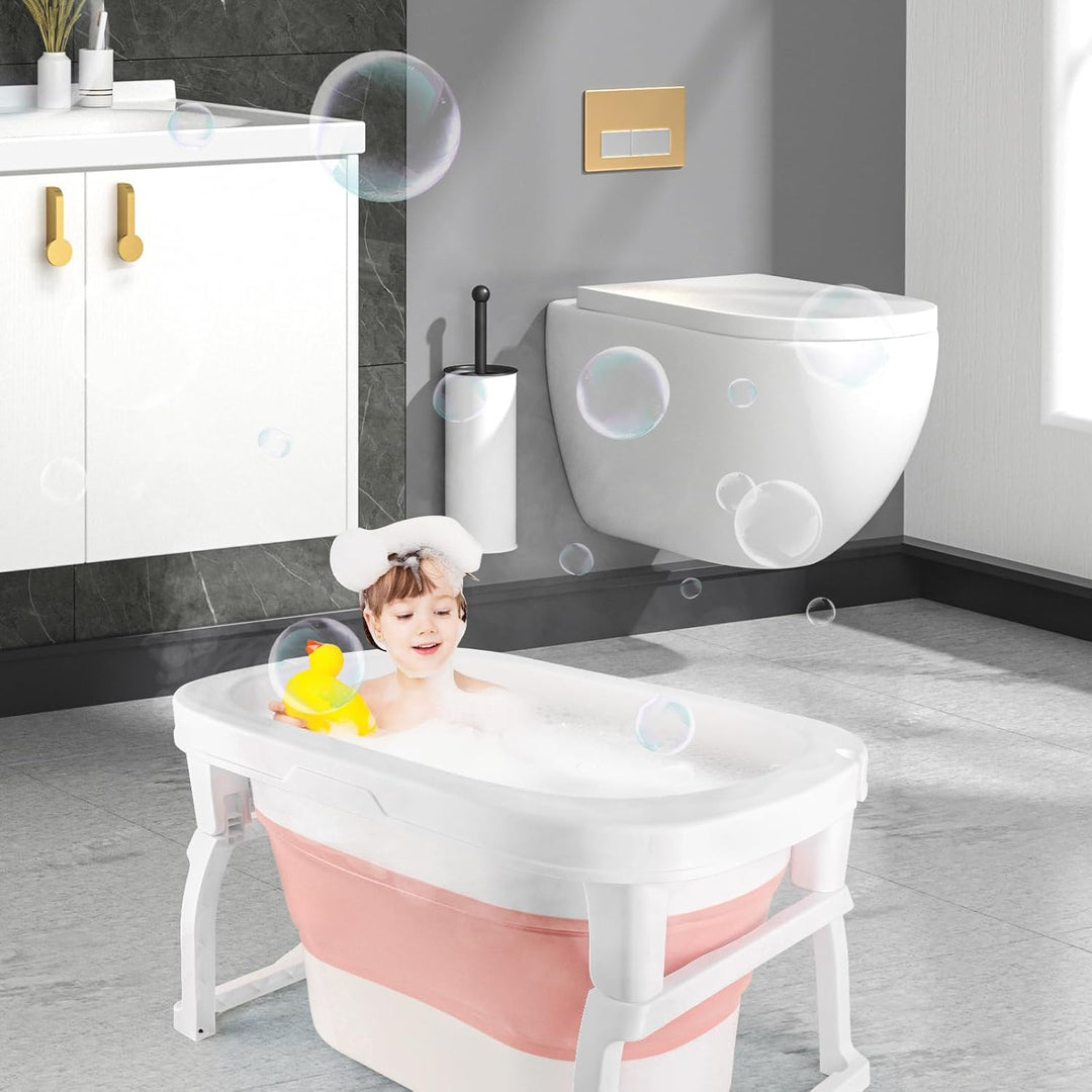 Babybadewanne, zusammenklappbar, mit Badesitz und rutschfester Halterung, von Geburt bis 3 Jahre, pl