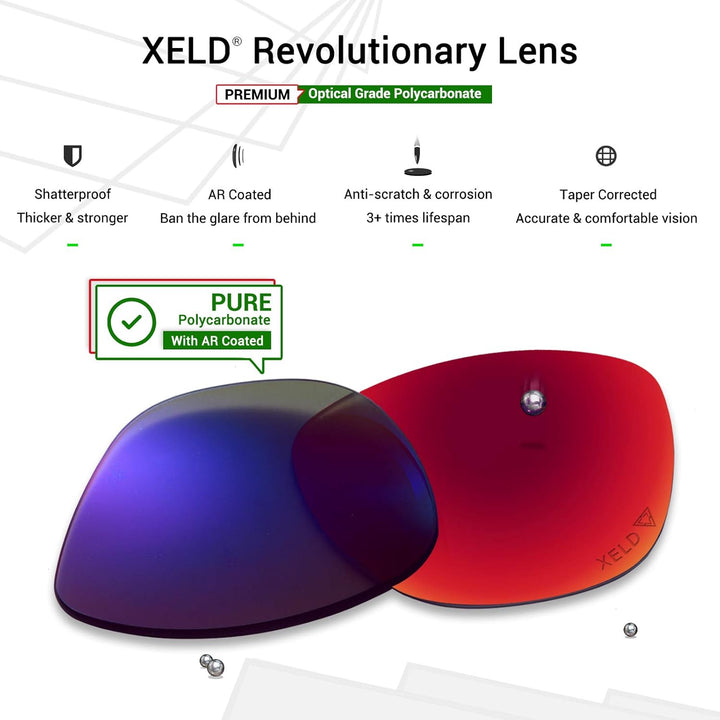 Mryok Ersatzgläser für Oakley Fives Squared - Options Xeld Polarisiert - Spawn Black, Xeld Polarisie