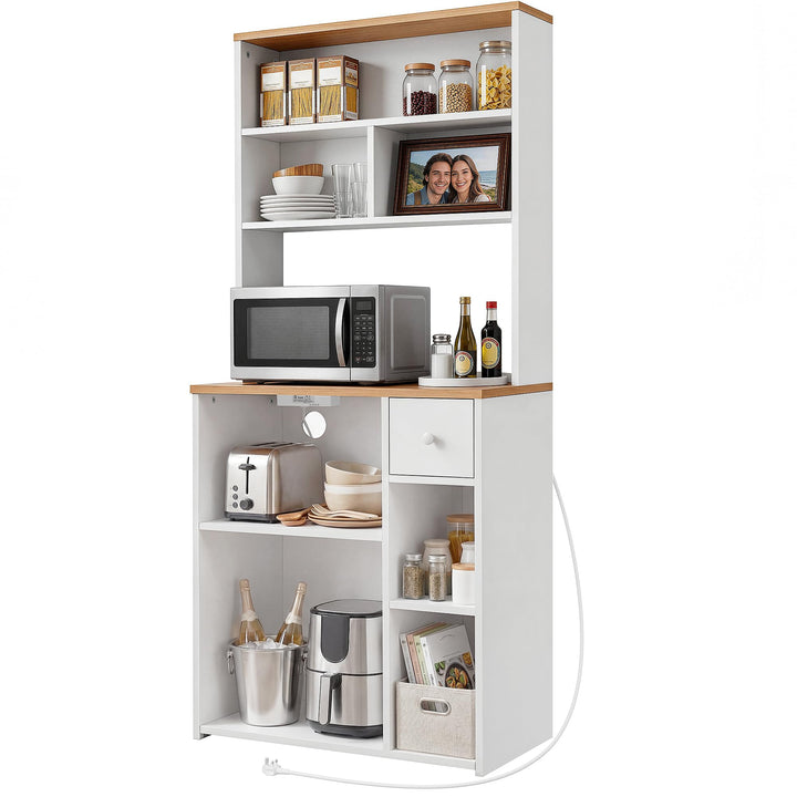 YITAHOME küchenregal mit Steckdose, 2 AC-Steckdosen, 2 USB-Anschlüssen, kaffeebar arbeitsplatte, Reg