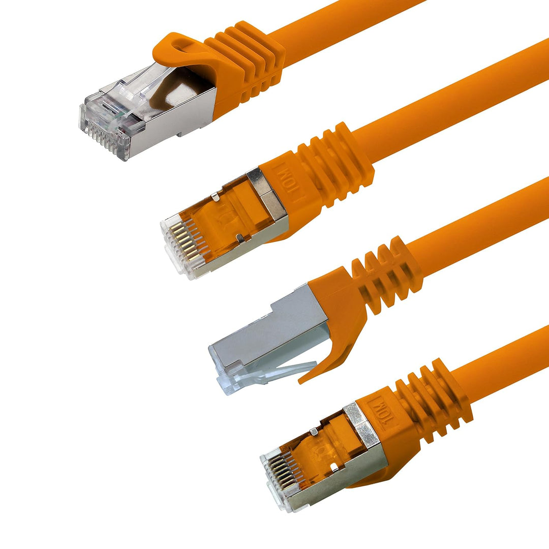 5,0m - orange - 10 Stück CAT.7 Computer Ethernet Kabel Netzwerkkabel (Rohkabel) Patchkabel S-FTP LSZ