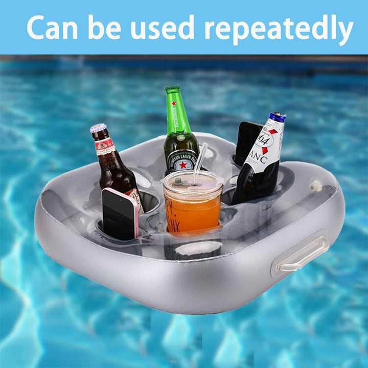 Poolbar Cocktailhalter,4 Löchern Aufblasbarer getränkehalter,Schwimmende Coasters BecherhalterHerges