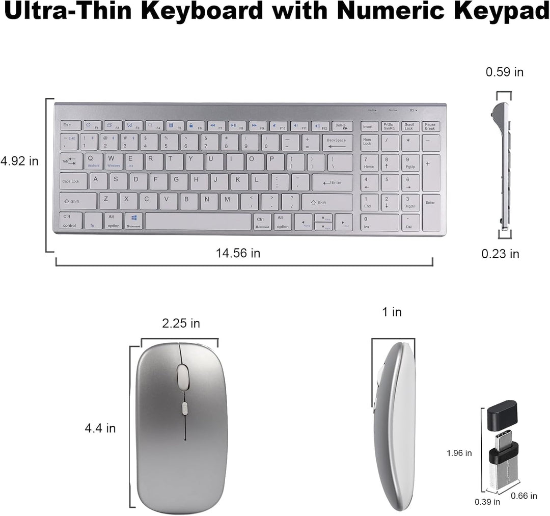 Advanced Kabellose Tastatur und Maus Combo,DREI Modi 5 in1(Bluetooth*3+2.4G+USB-C), Leise Wiederaufl