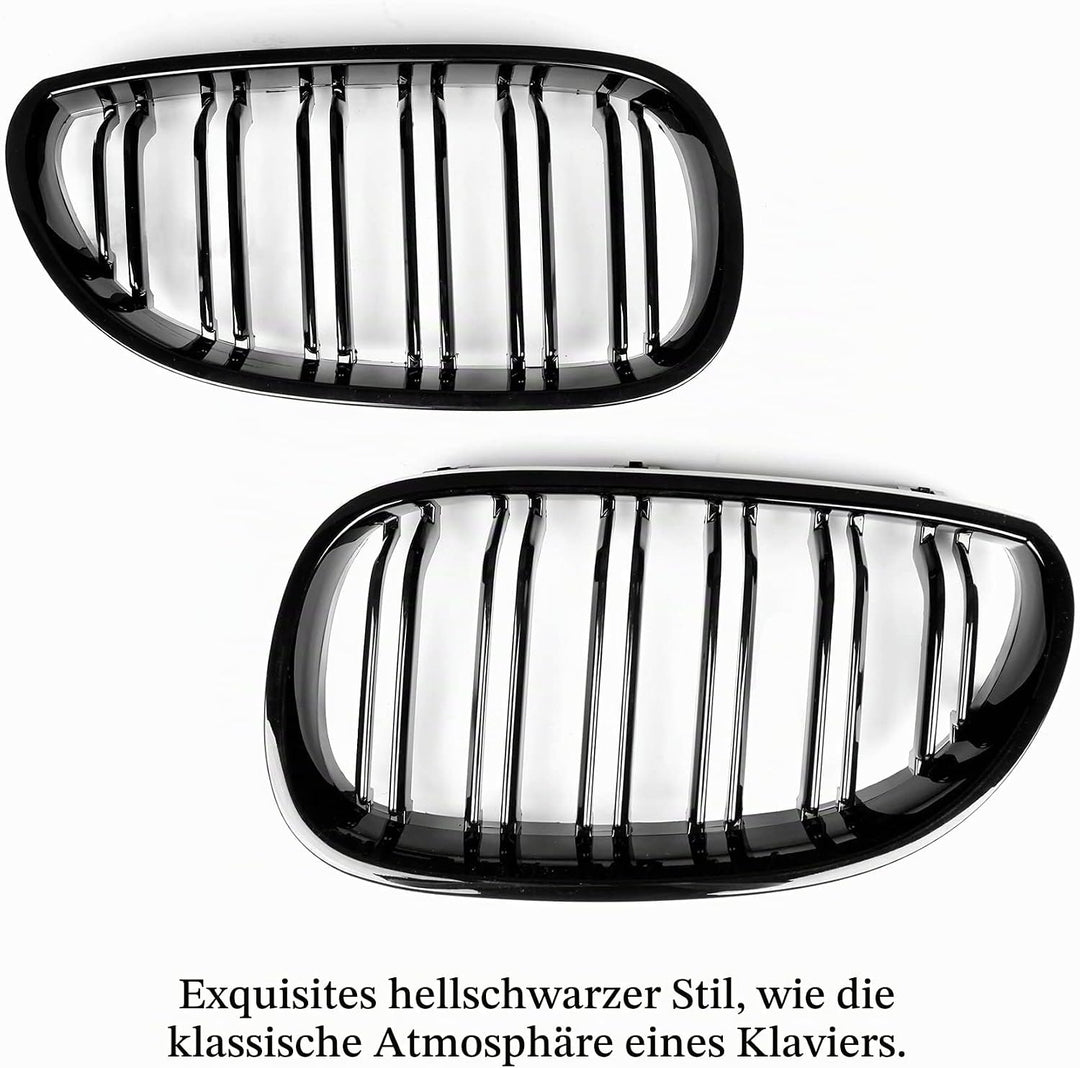 YIUBCZOQI E60 Nieren Schwarz,Kühlergrill passend für BMW 5er E60 E61 M5 2003–2009 E60 E61 Grill Nier