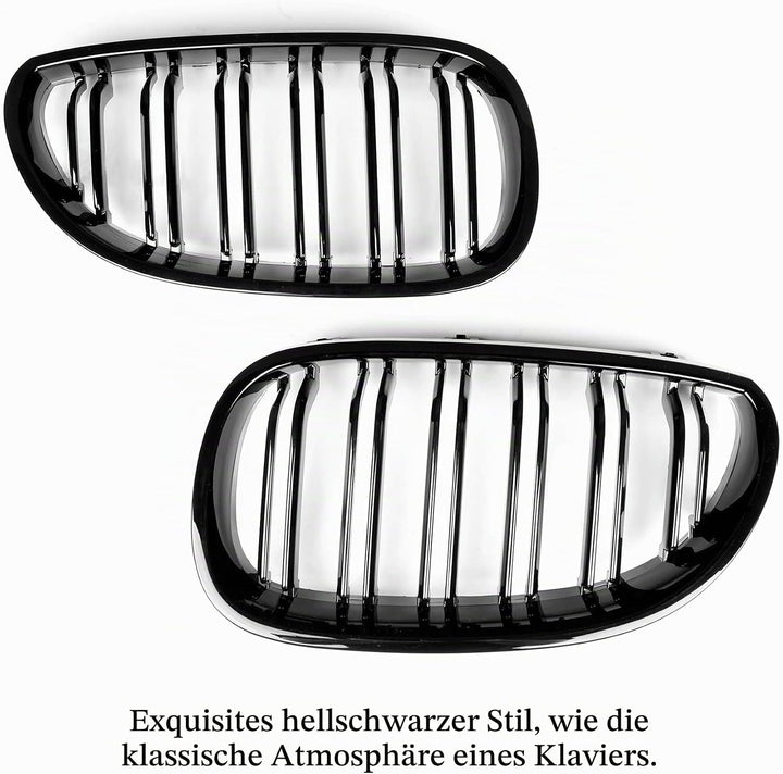 YIUBCZOQI E60 Nieren Schwarz,Kühlergrill passend für BMW 5er E60 E61 M5 2003–2009 E60 E61 Grill Nier