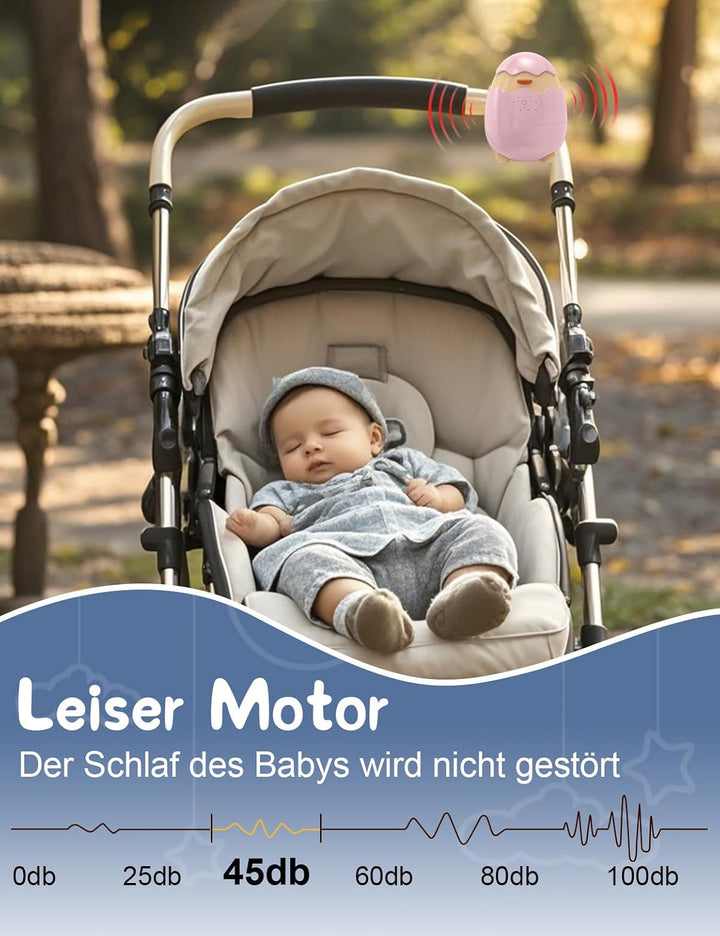 Robofun Kinderwagenschaukler- Das Original Schlafhilfe für Baby, 5 Einstellbare Schaukelintensitäten