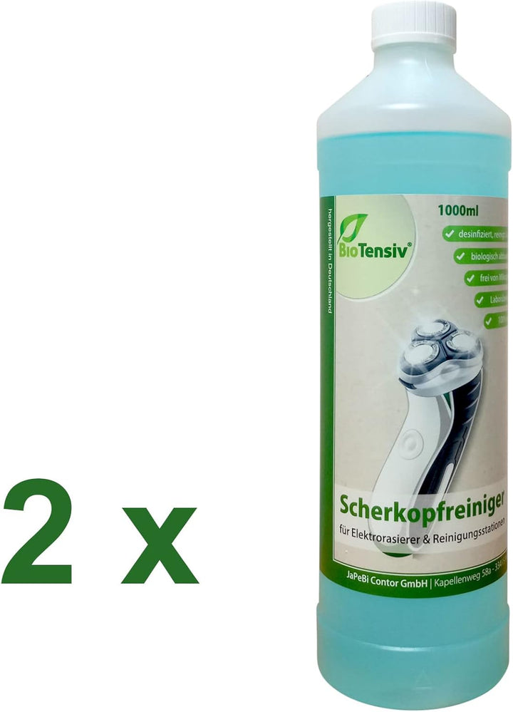 2 L Scherkopfreiniger BioTensiv für Station Braun Series 7 799cc-6 Rasierer 1 l (2er Pack), 1 l (2er