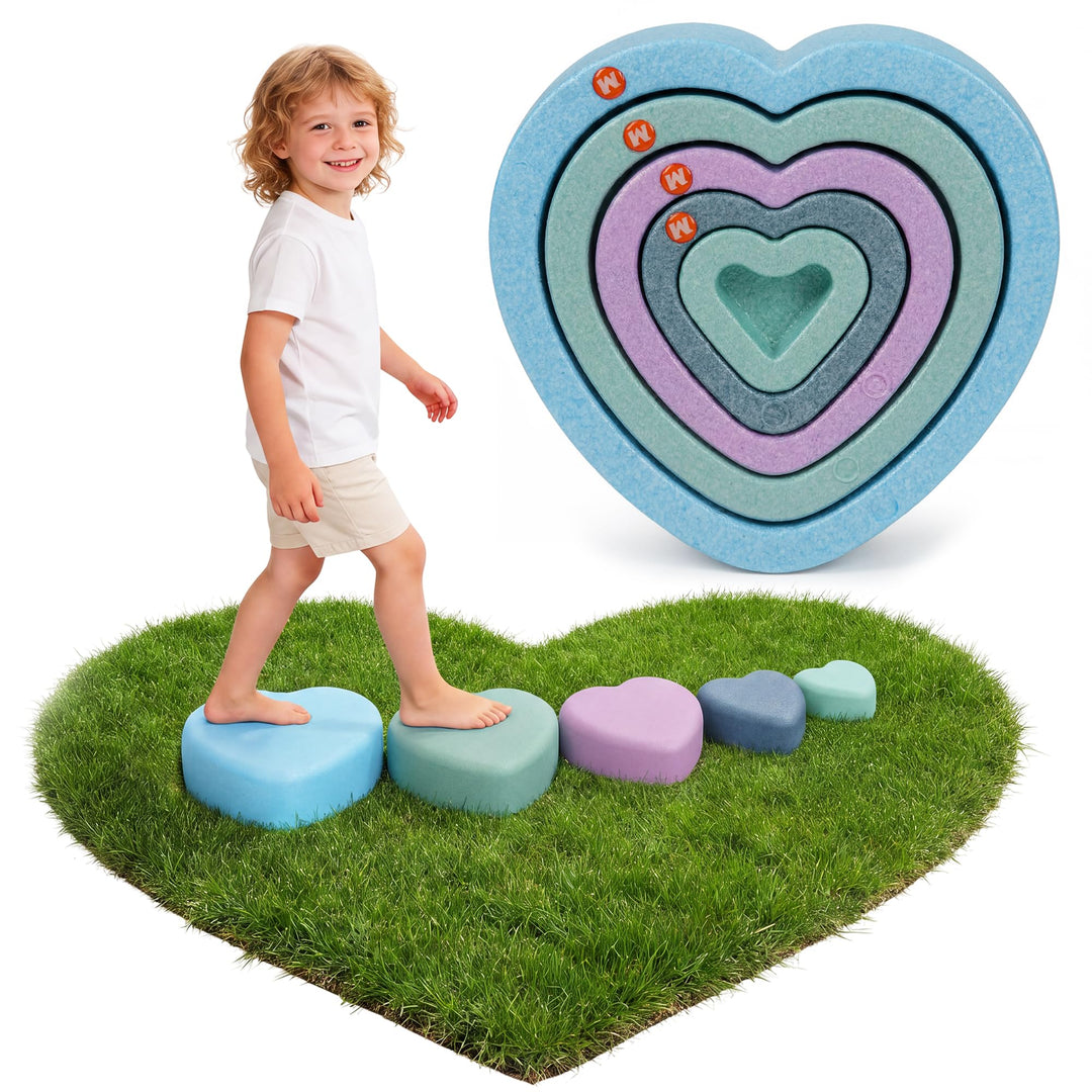 Rocks, Sensorische Balanciersteine für Kinder – 5er Set – Belastbar, Fördert Gleichgewicht, Motorik