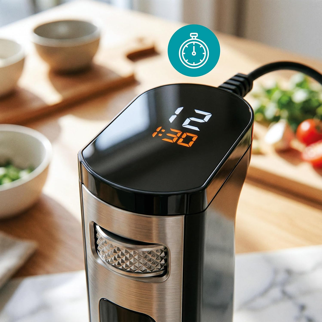 ARIVA Stabmixer 1200W Edelstahl – Handmixer mit LED-Display & Timer, Titan-beschichtete Klingen, 12