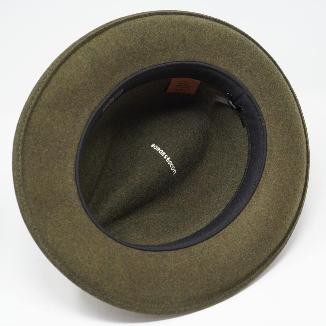 The Stoker – leichte breite Krempe – wasserabweisend – Fedora Trilby Style Filzhut XS Tiefenmoos, XS