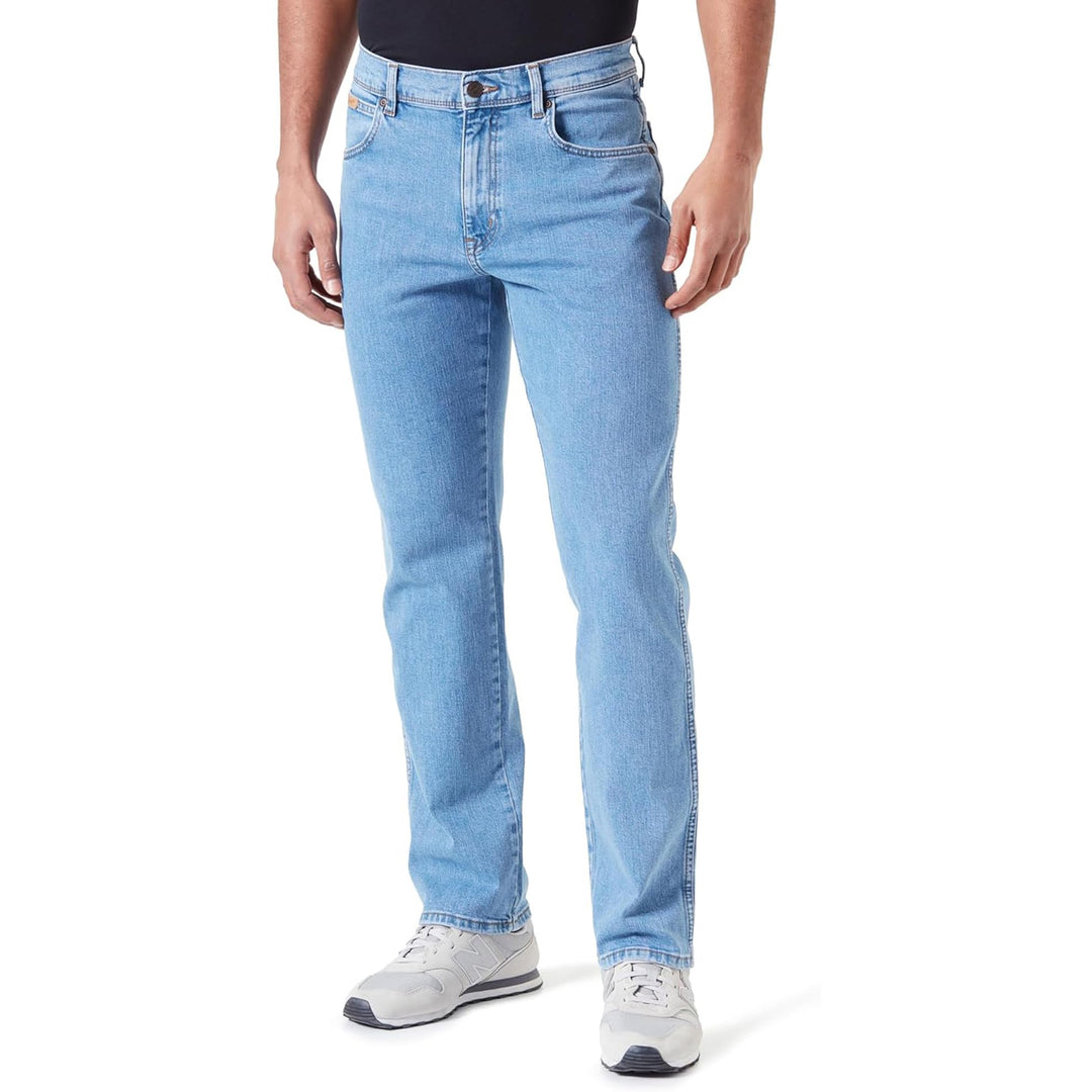 Wrangler Herren Jeans Texas - Regular Fit - Blau - Arm Strong W29-W50 Stretch 30W / 30L Good Shot, 3