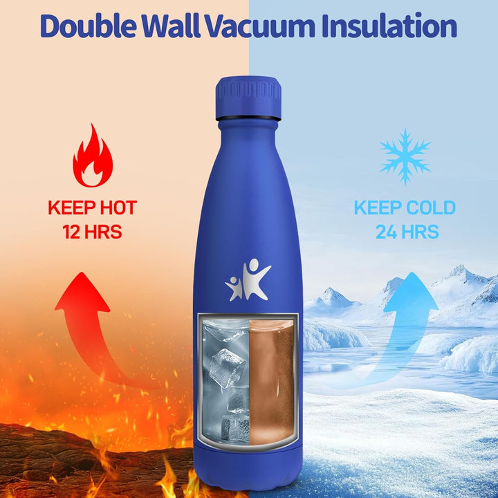 Trinkflasche Edelstahl - 750ml - Thermosflasche, BPA-Frei, Trinkflasche Sport - Auslaufsicher Wasser
