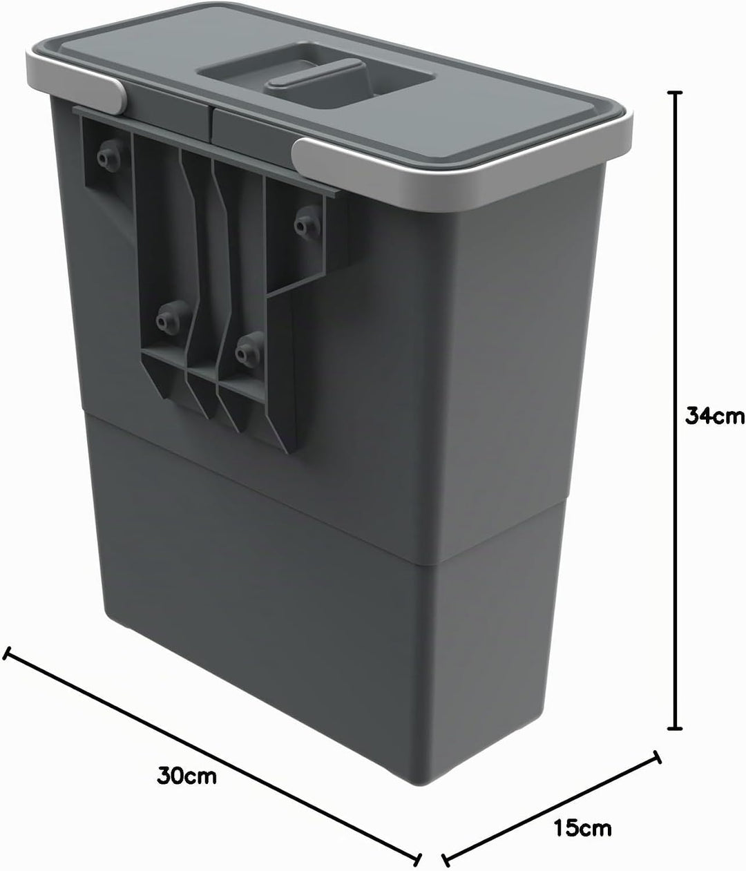 Elletipi Easy 2.0 PBD SP SS34 Mülleimer aus recyceltem Kunststoff, für jeden Raum, Fassungsvermögen