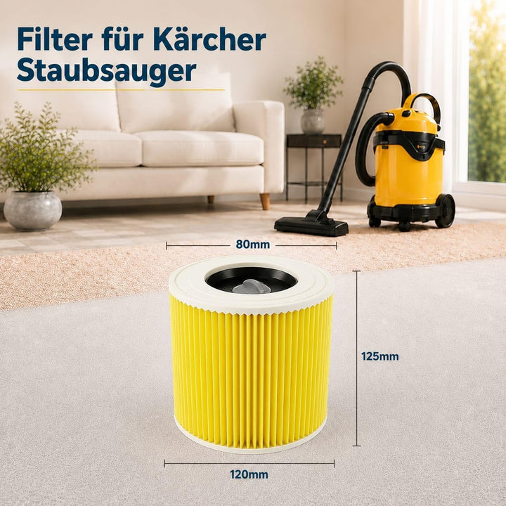 3x Filter für Kärcher Staubsauger, kompatibel mit Kärcher WD3 Filter, Premium WD2 WD 3 WD1 MV3 MV2 N