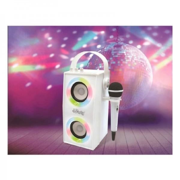 Lexibook BTP180Z iParty-Tragbarer Bluetooth-Lichtlautsprecher mit Mikrofon, Stereoanlage, Lichteffek