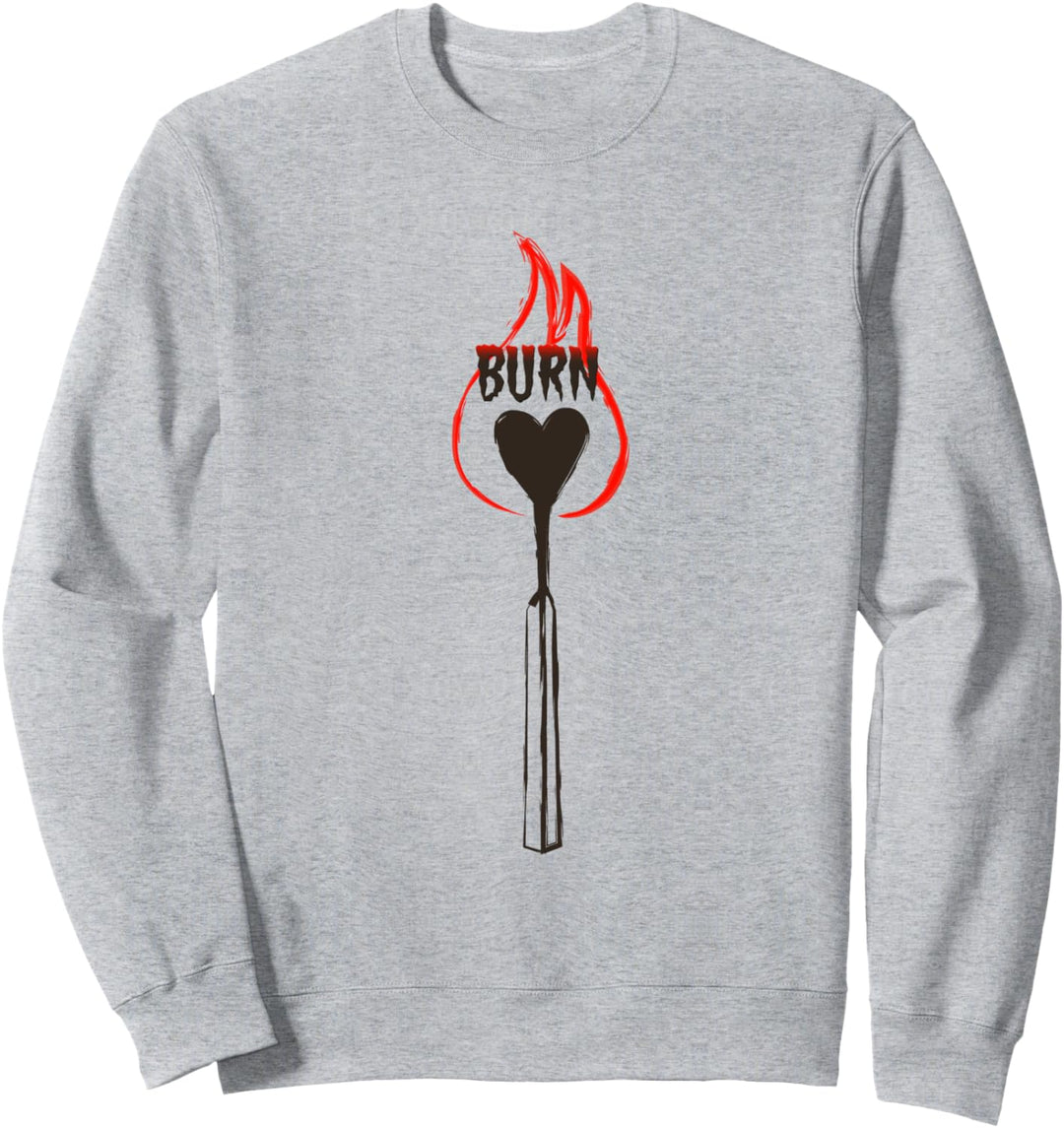 Burning Match Stick Feuer Valentinstag Paare Matching Sweatshirt