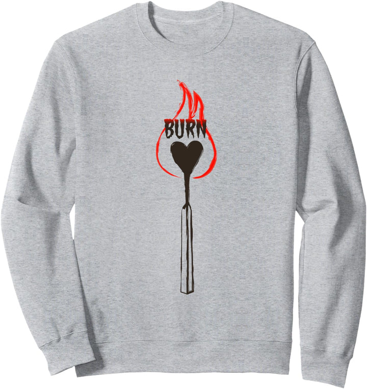 Burning Match Stick Feuer Valentinstag Paare Matching Sweatshirt