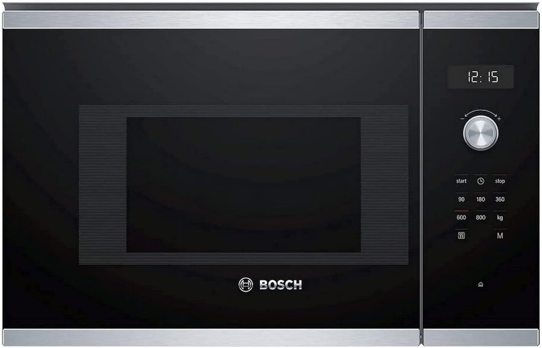 Bosch Hausgeräte BFL524MS0 Serie 6 Einbau-Mikrowelle, 38 x 60 cm, 800 W, Drehteller 25,5cm, Türansch
