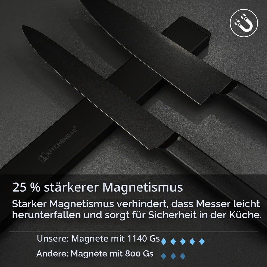[Verbesserte 60cm]Trhillsbrad Magnetleiste Messer, 60cm Messerhalter Magnetisch mit 3 Haken Edelstah