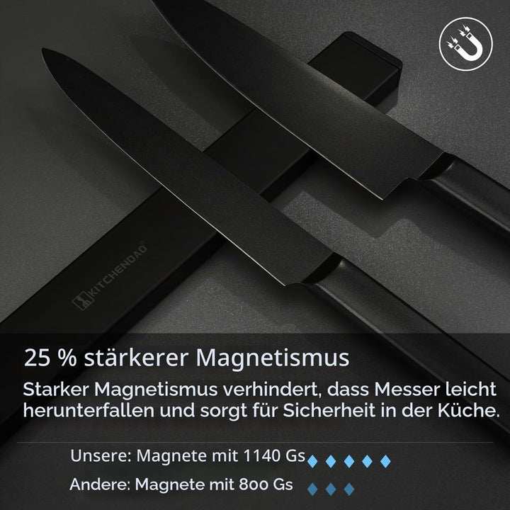 [Verbesserte 60cm]Trhillsbrad Magnetleiste Messer, 60cm Messerhalter Magnetisch mit 3 Haken Edelstah