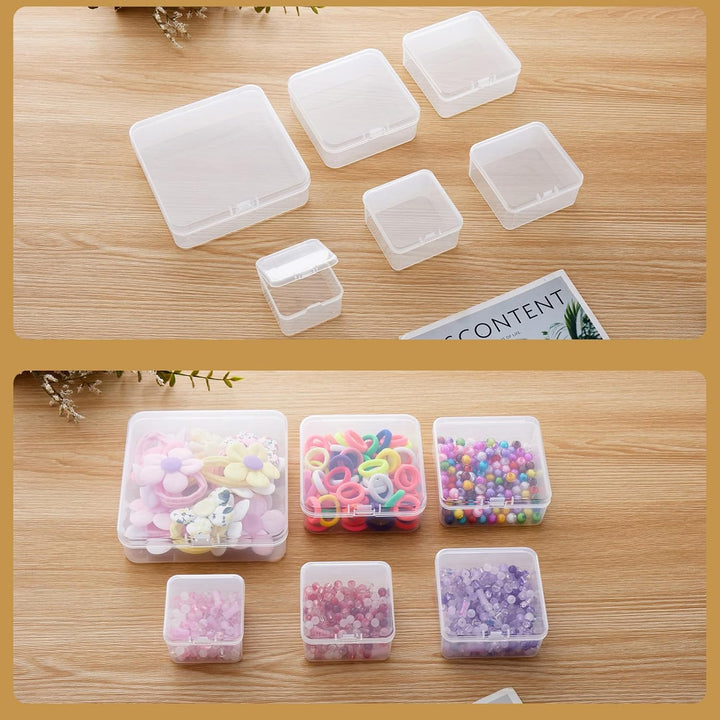 Goodma 12 Stück Square Leere Mini-Aufbewahrungsbox für durchsichtige Kunststoff-Organizer-Aufbewahru