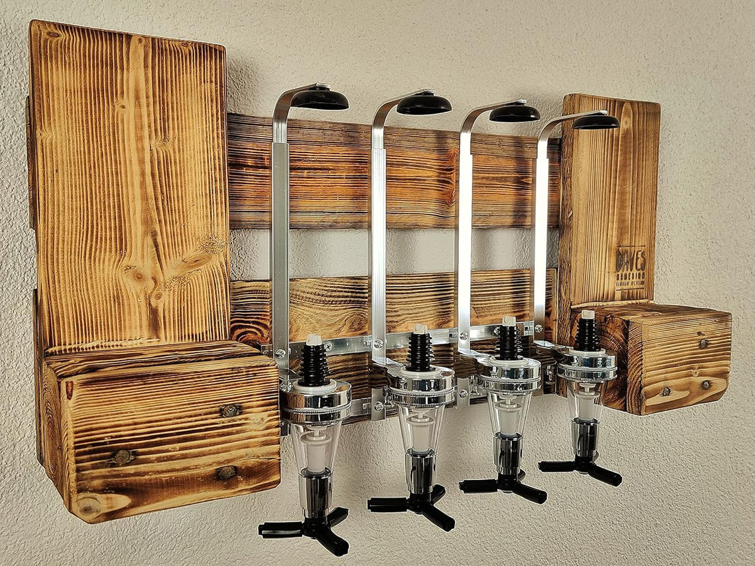 Schnapsbar mit Getränkespender Wandbar mit Flaschenhalter Weinregal aus Palette Weinbar aus Holz 4 D