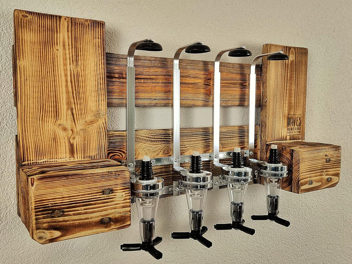 Schnapsbar mit Getränkespender Wandbar mit Flaschenhalter Weinregal aus Palette Weinbar aus Holz 4 D