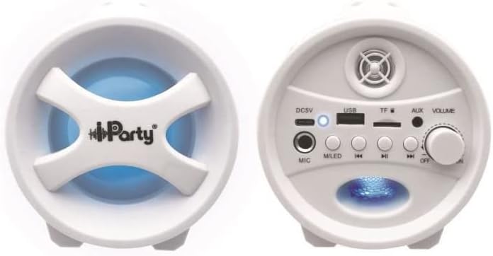 Lexibook BTP585Z iParty-Tragbarer Bluetooth-Lichtlautsprecher mit Mikrofon, Stereoanlage, Lichteffek