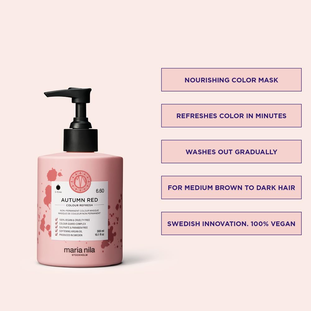 Maria Nila Colour Refresh, Semi-Permanent Pigments, 100% Vegan & Sulfate/Paraben free Autumn Rot, Au