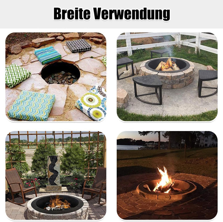COSTWAY Feuerschale, 92 cm aussen 77 cm innen, Feuerschalen für den Garten, runde Feuerstelle Outdoo