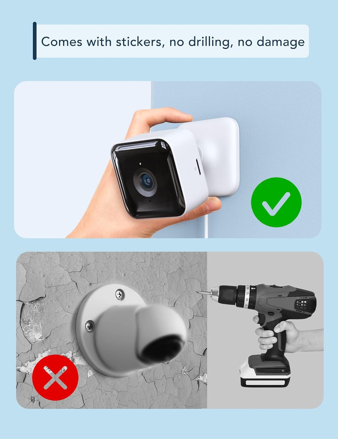 GNCC WLAN Kamera Indoor, Überwachungskamera Innen 1080P, Verbesserte Nachtsicht, Echtzeitalarm, Bewe