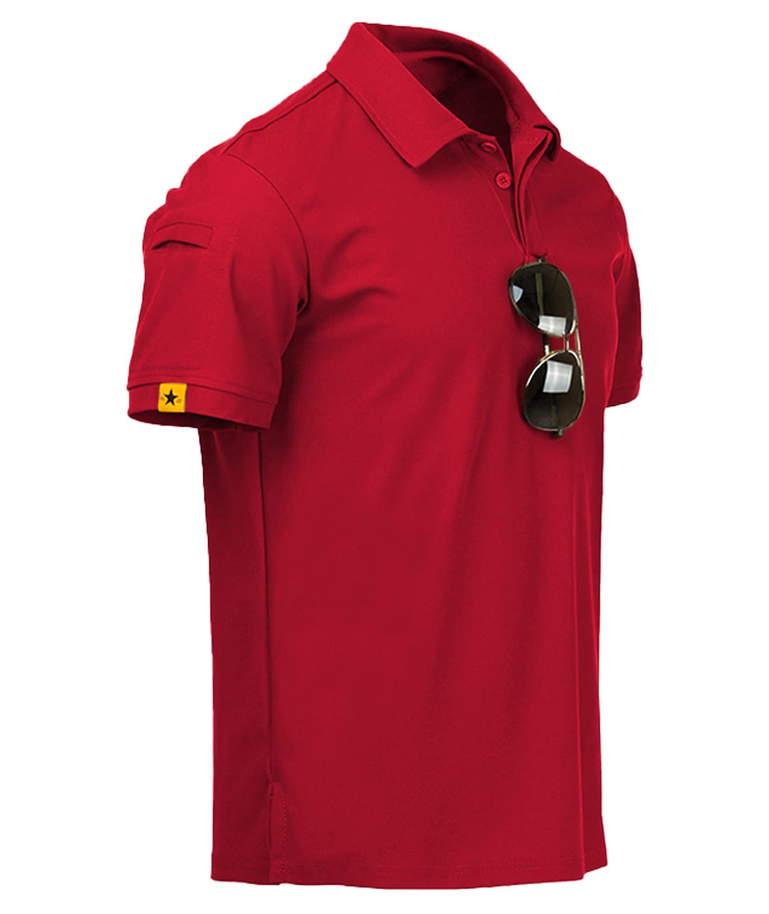 geeksport Poloshirt Herren Golf Kurzarm Freizeit Sport Polo Tennis Tshirts mit Brillenhalter Knopfle