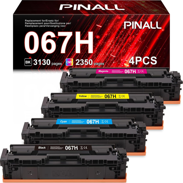 PINALL 067 Kompatible Tonerkartusche für Canon 067 067H für i-SENSYS LBP633cdw LBP631cw MF655cdw MF6