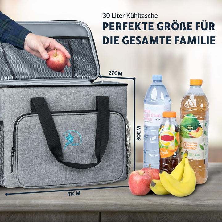 Obics Kühltasche klein 20L & Gross 30L, Kühlbox faltbar mit Flaschenöffner Lunchtasche Herren - lang